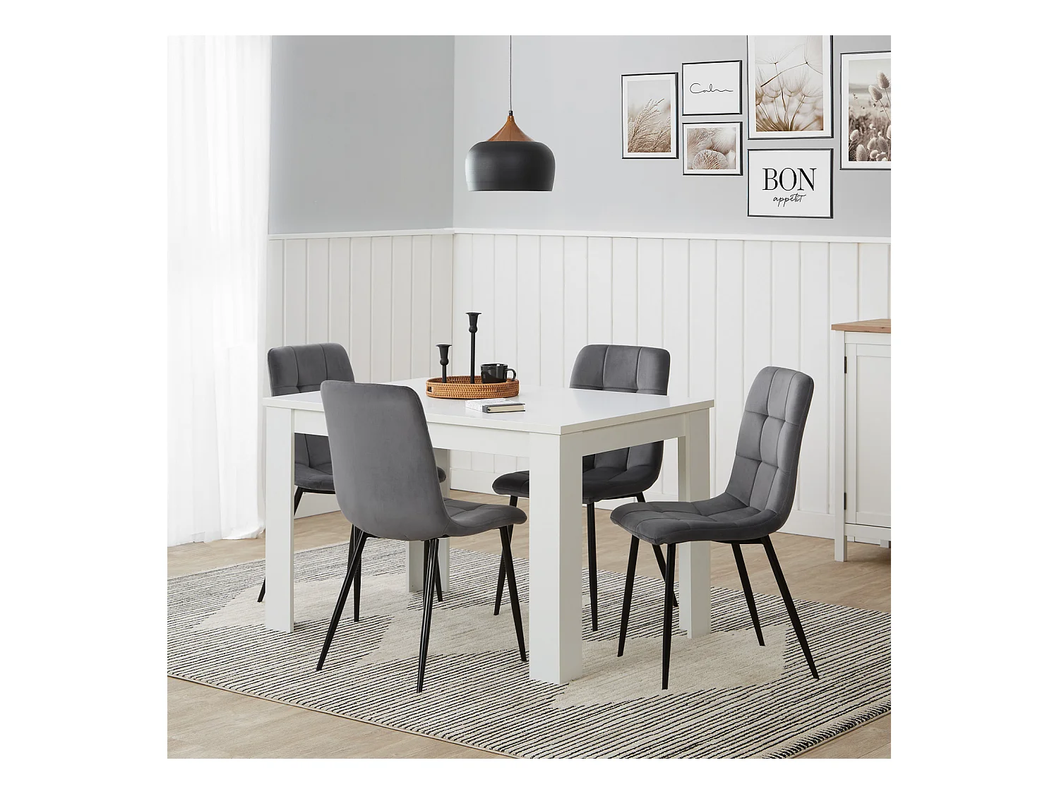 Ensemble de chaises de salle à manger 43,5x88x50 cm Gris Chaises Eames