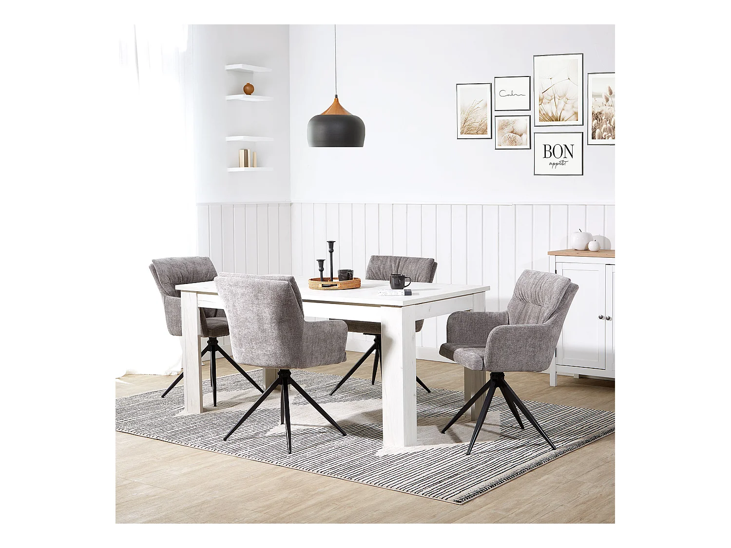 Chaise de salle à manger 57x89x60 cm grise moderne chaise œuf