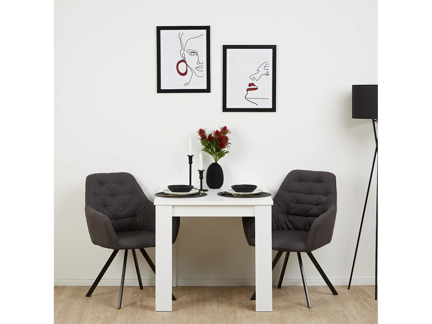 Set di Sedie da Pranzo 59x88x57 cm Antracite Sedie Eames