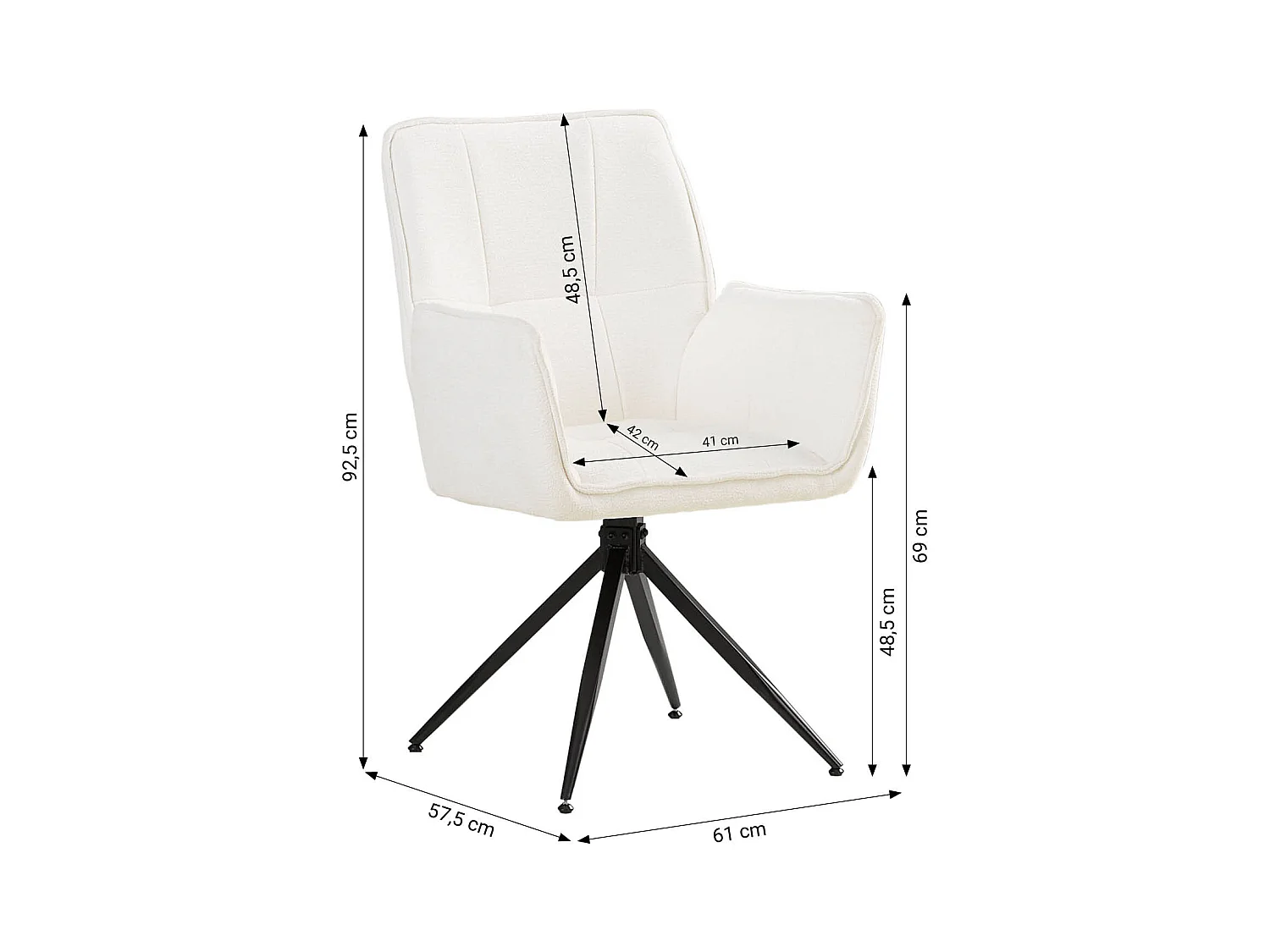 Esszimmerstuhl 61x92,5x57,5 cm weiß