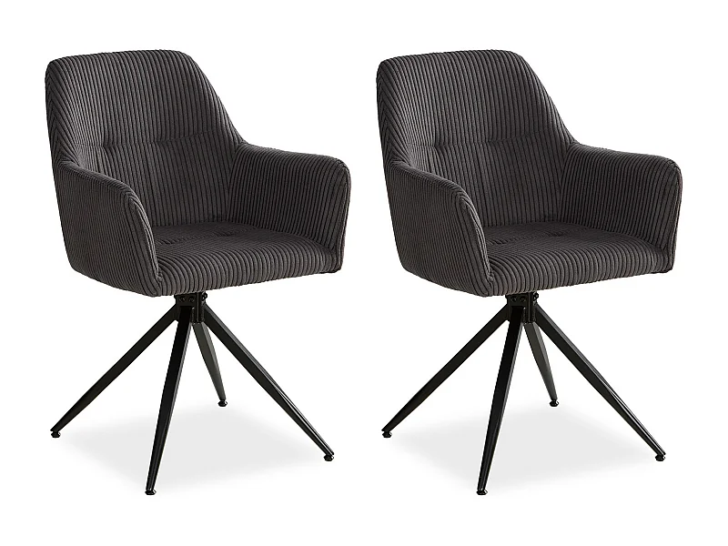 Set 4 Sedie da Pranzo 57x85x59 cm Grigio Moderno Sedie Uovo in Velluto a Coste