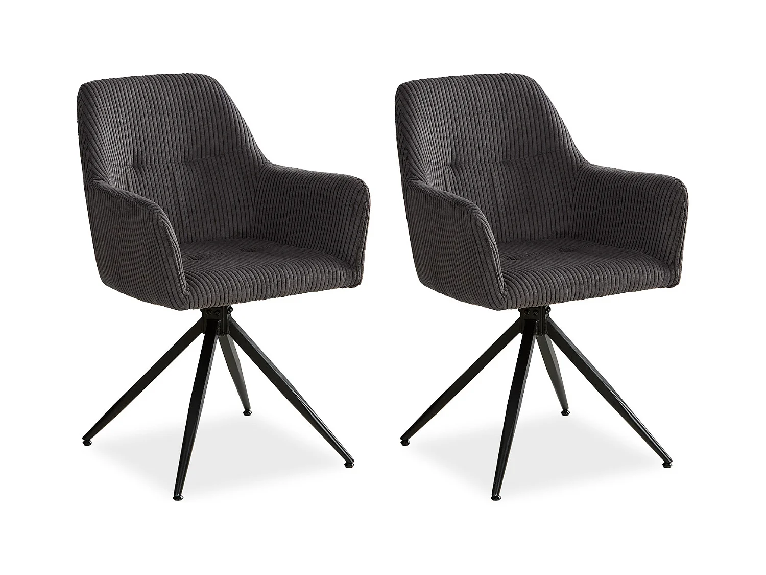 Ensemble de Chaises de Salle à Manger 57x85x59 cm Gris Chaises Modernes en Forme d'Oeuf en Velours Côtelé