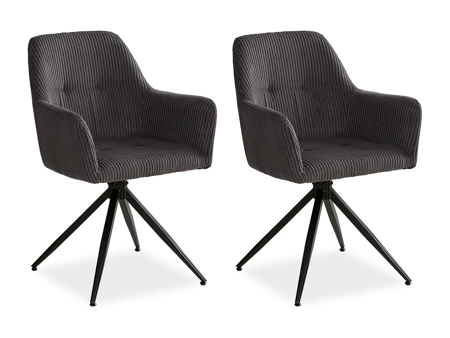 Esszimmerstuhl Set 57x85x59 cm Grau Moderne Eierstühle Cordstoff