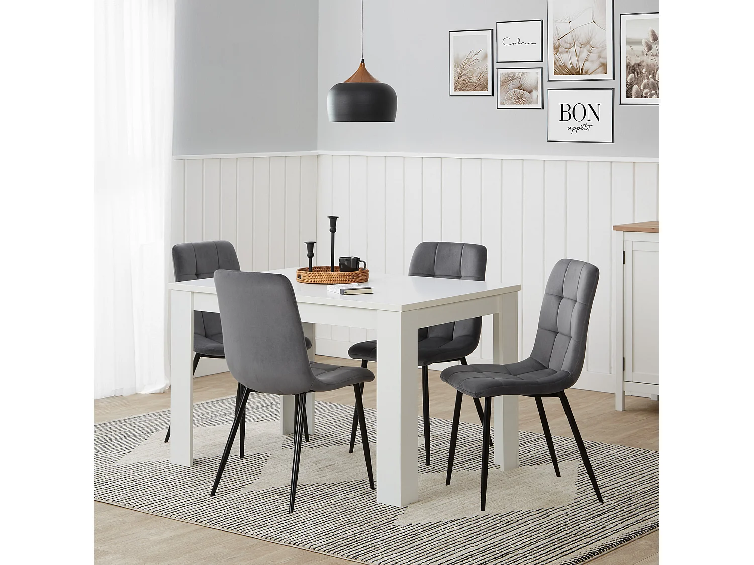 Chaise de salle à manger 43,5x88x50 cm gris Eames