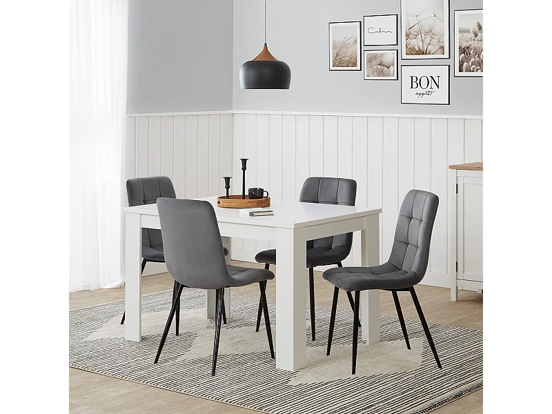 Chaise de salle à manger 43,5x88x50 cm gris Eames