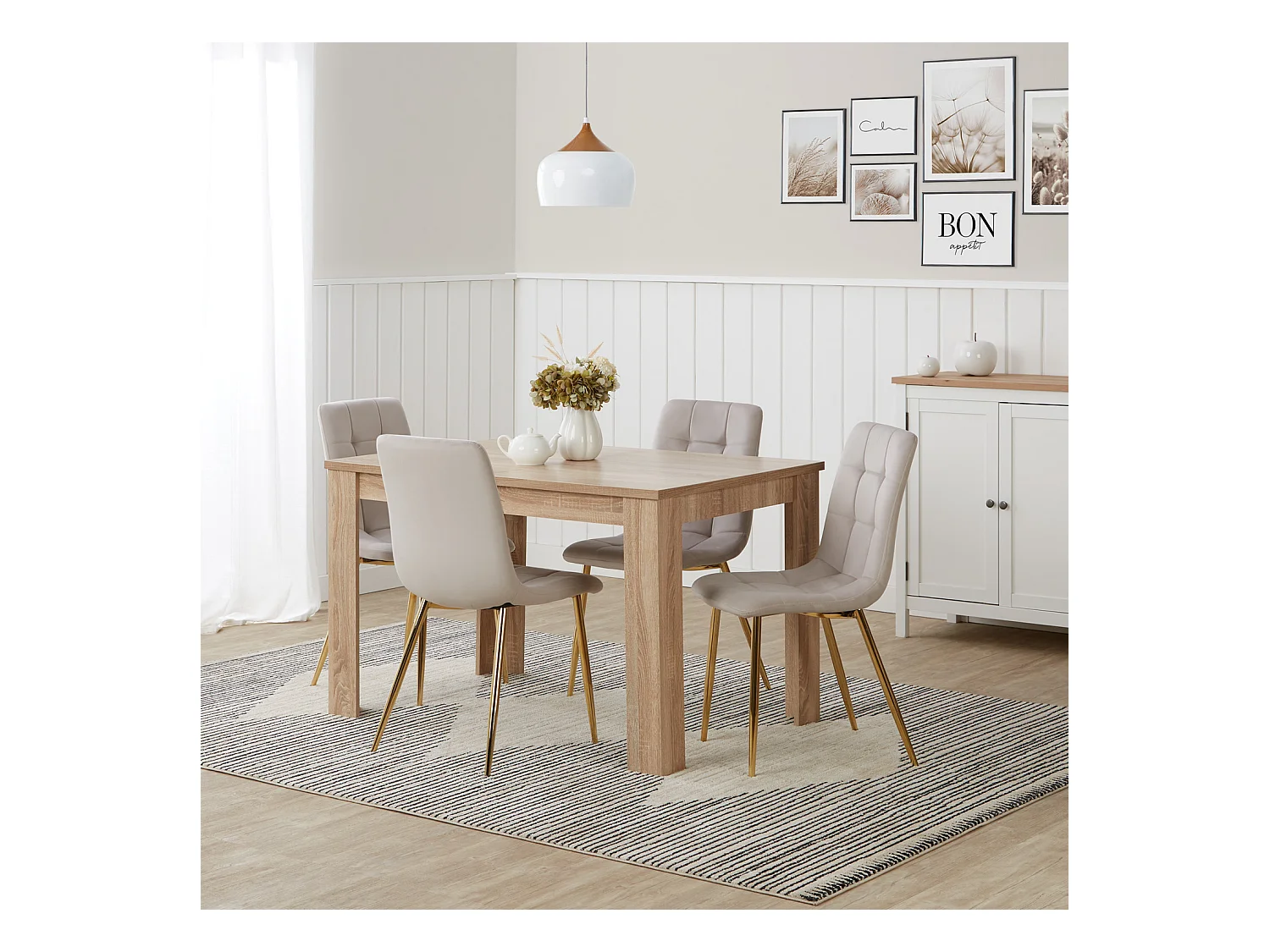 Chaise de salle à manger 43,5x88x50 cm Beige Eames
