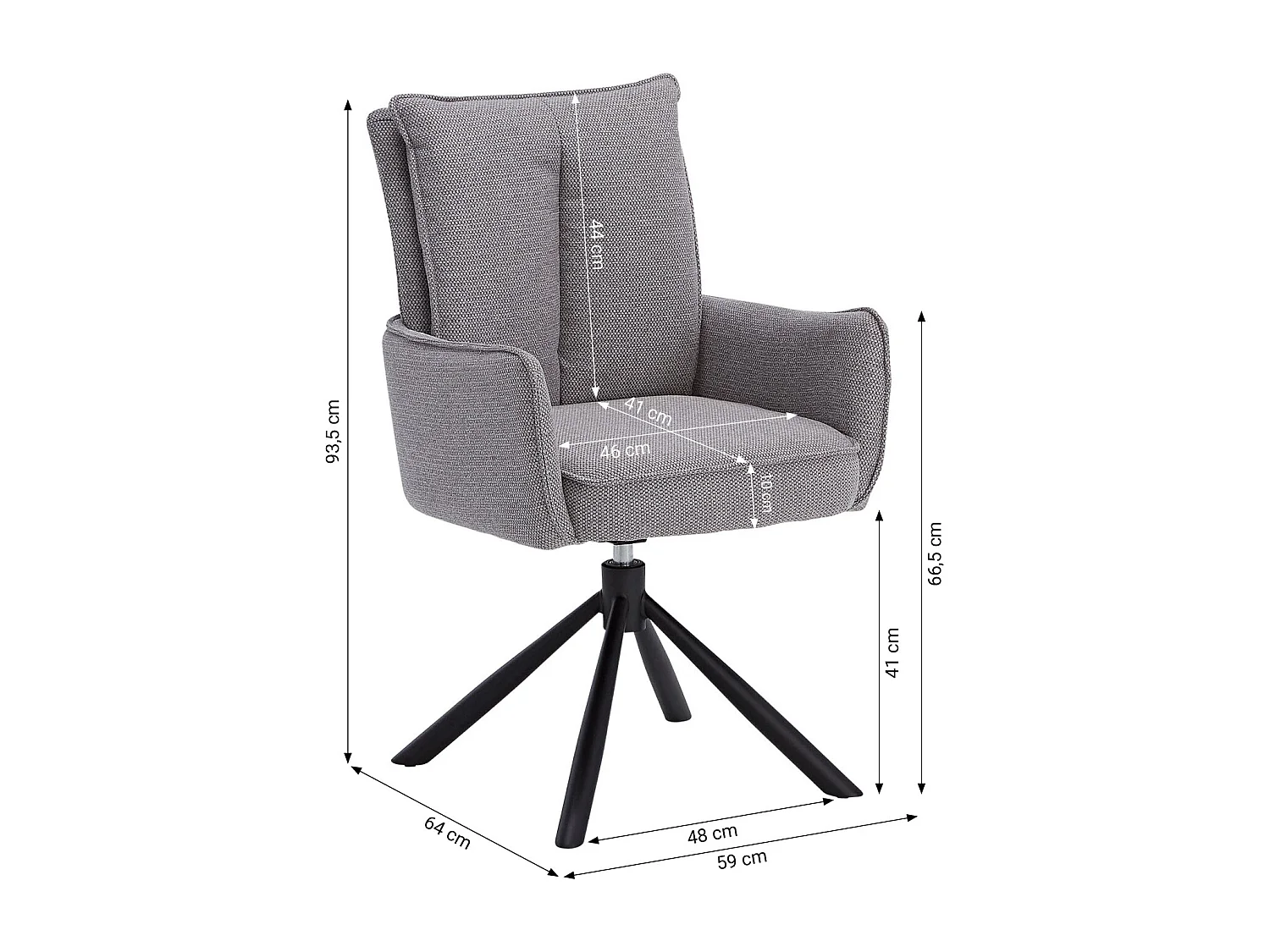 Ensemble de chaises de salle à manger 59x93.5x64 cm Gris Chaises Eames