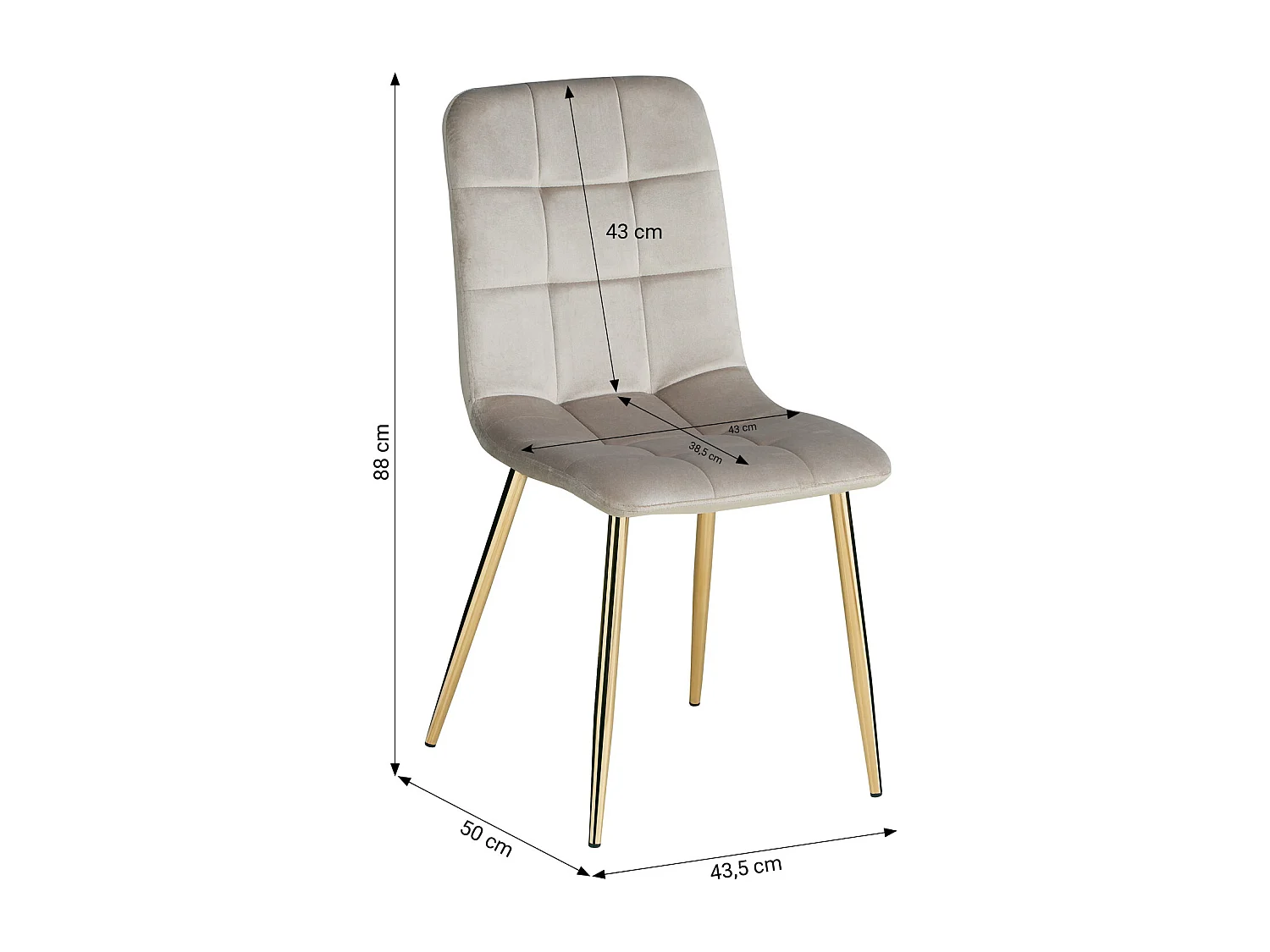 Krzesło jadalniane 43,5x88x50 cm beżowe Eames