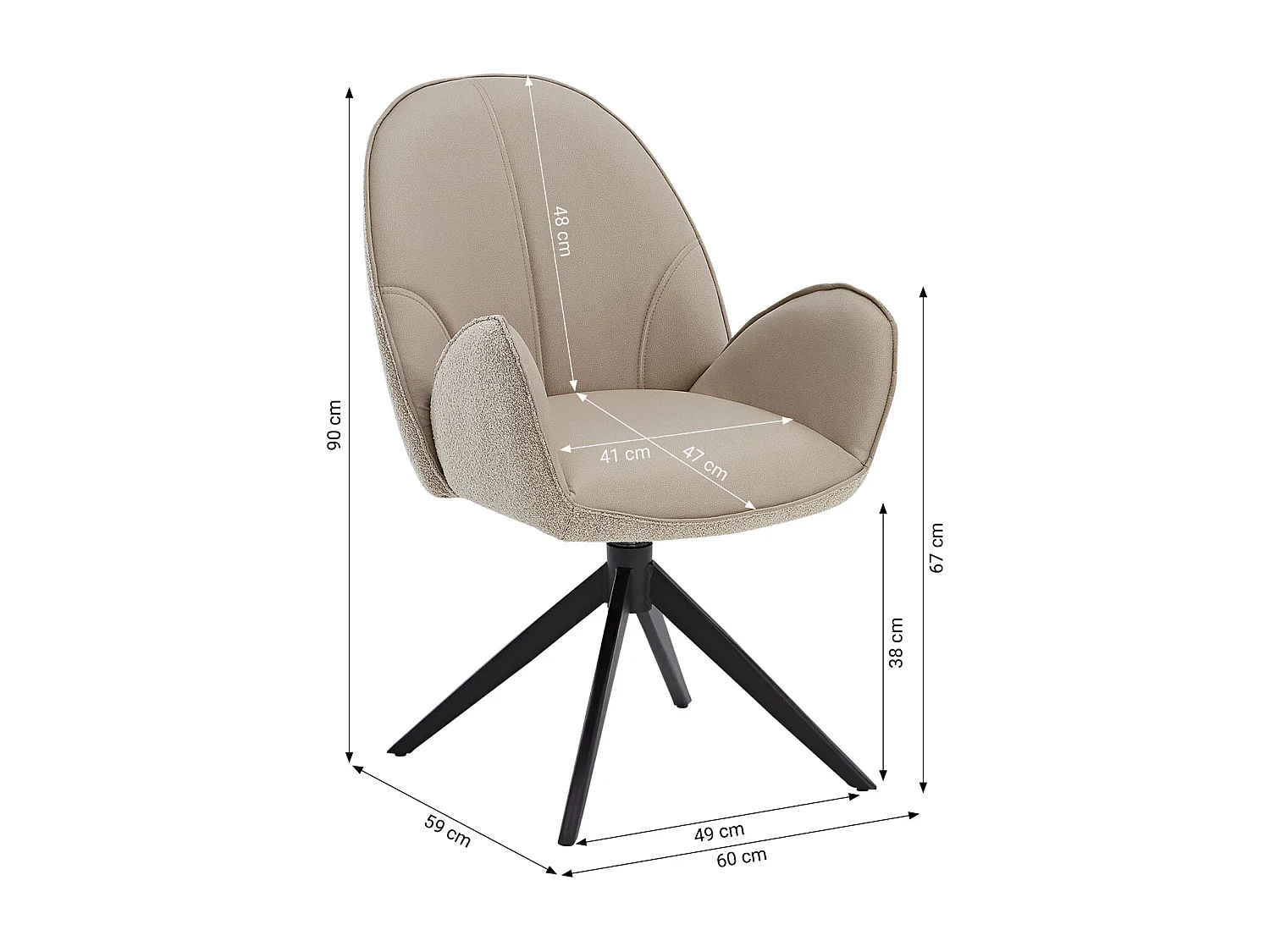 Esszimmerstuhl-Set 60x90x59 cm Beige Eames Stühle