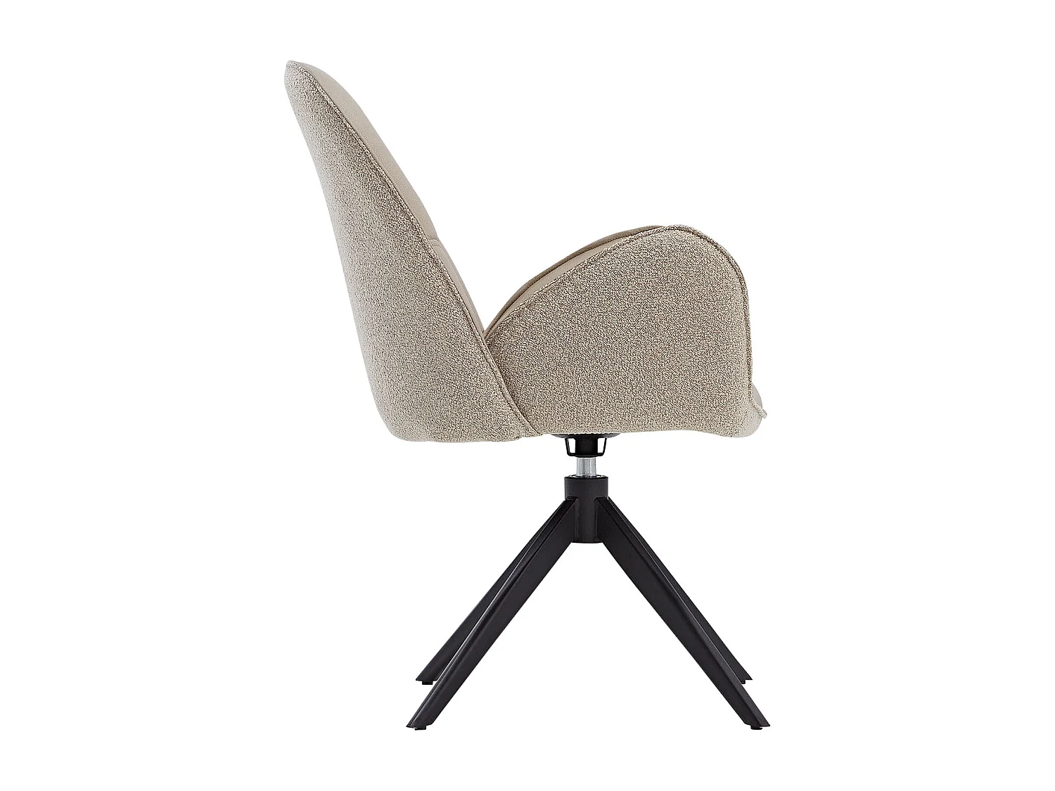 Conjunto de Cadeiras de Jantar 60x90x59 cm Bege Moderno Cadeiras Ovo Couro Bouclé