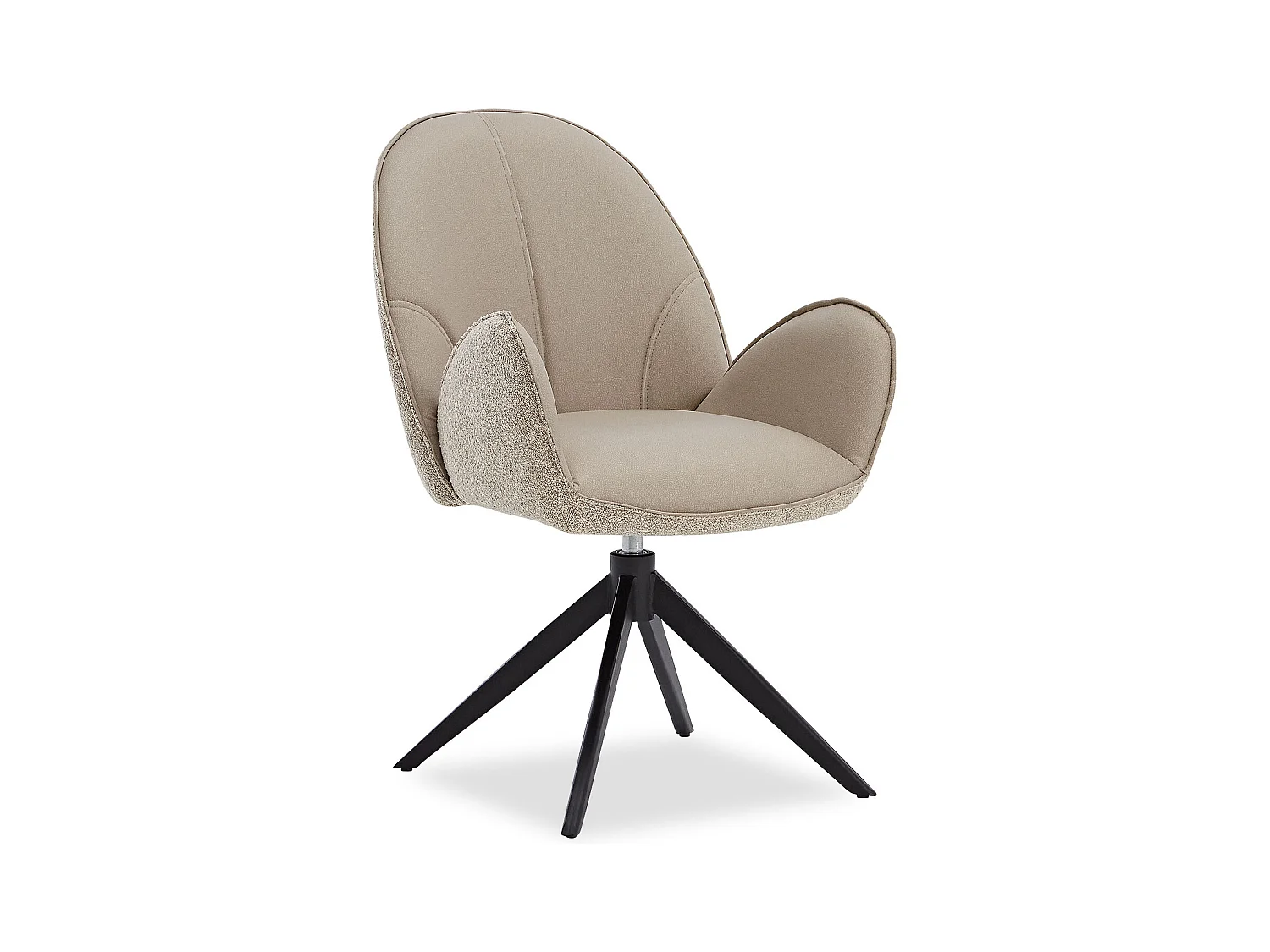 Esszimmerstuhl 60x90x59 cm Beige Moderner Eierstuhl Bouclé Leder