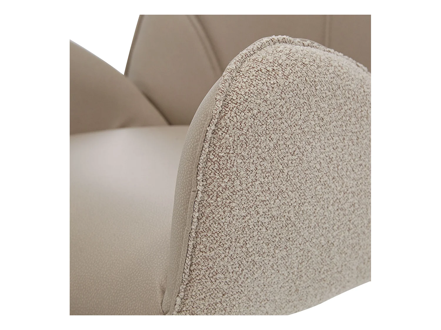 Esszimmerstuhl 60x90x59 cm Beige Moderner Eierstuhl Bouclé Leder