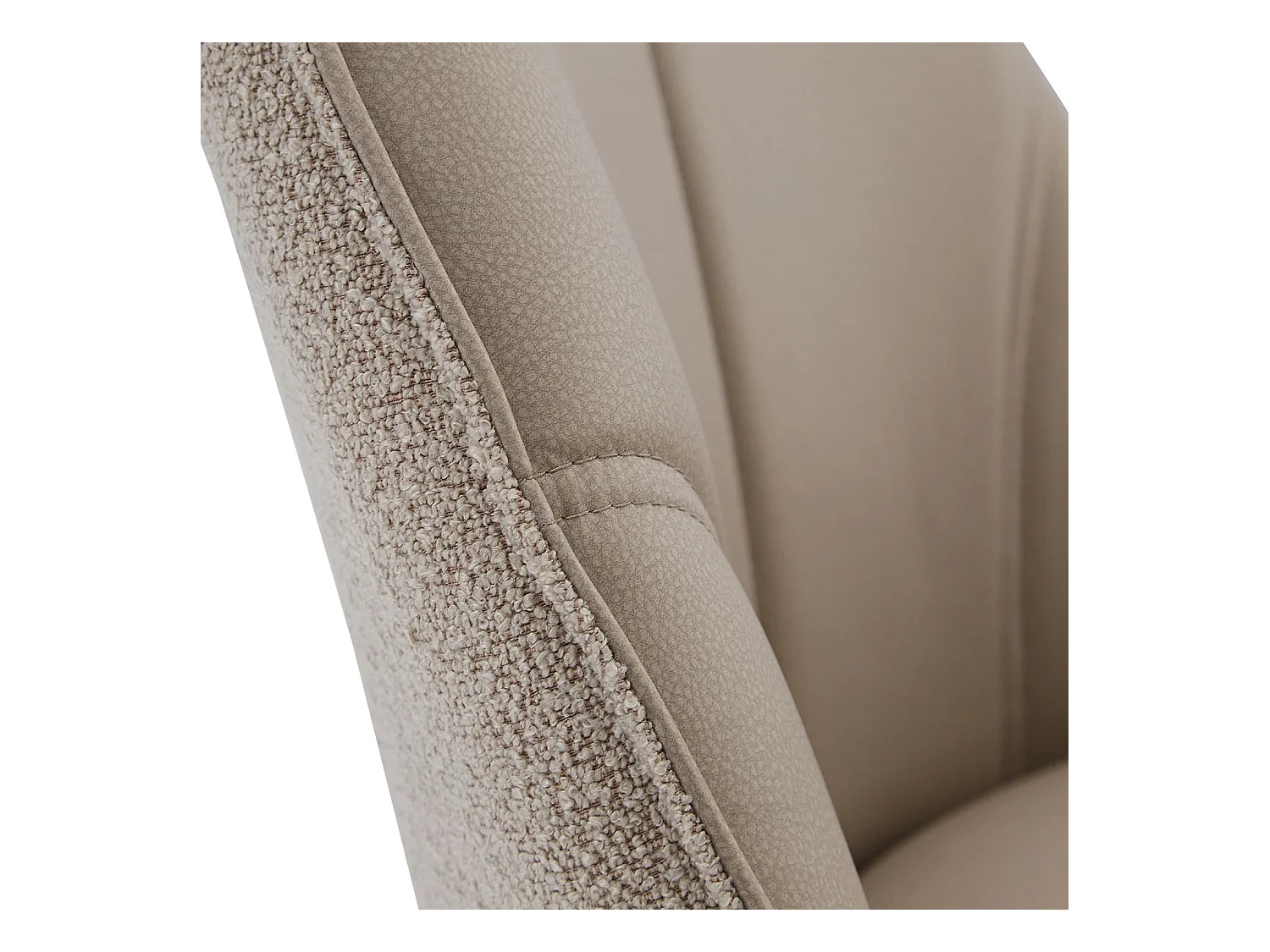 Esszimmerstuhl 60x90x59 cm Beige Moderner Eierstuhl Bouclé Leder