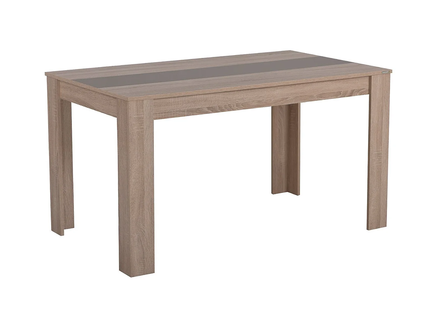 Table à manger 135x80x75 cm blanc marron