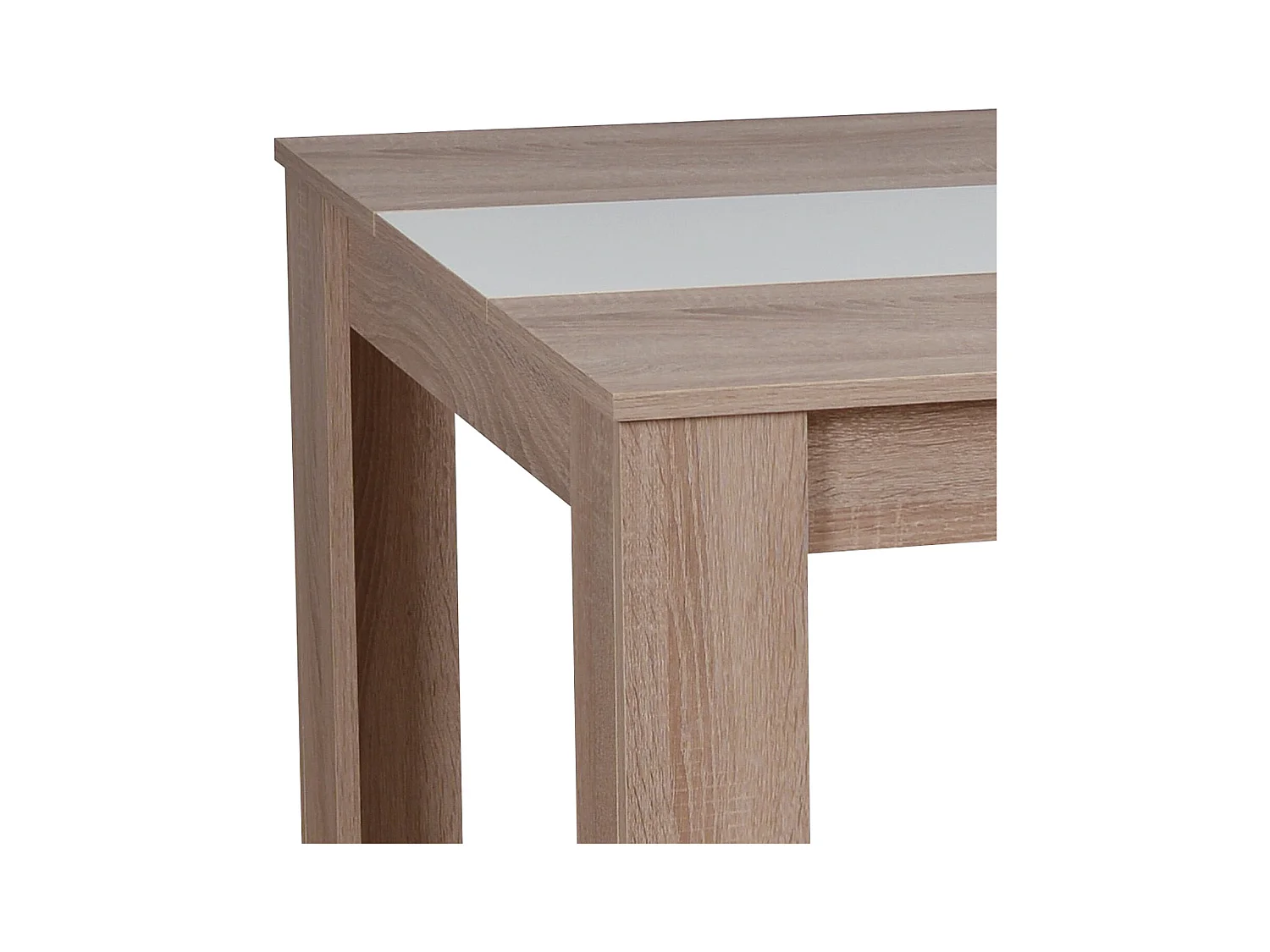 Table à manger 135x80x75 cm blanc marron