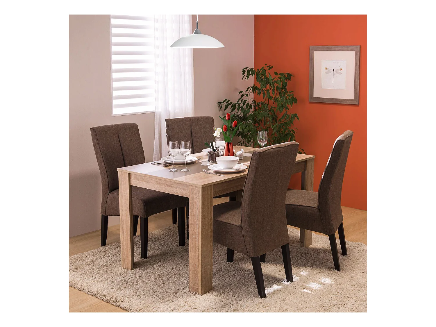 Esstisch 135x80x75 cm weiß braun