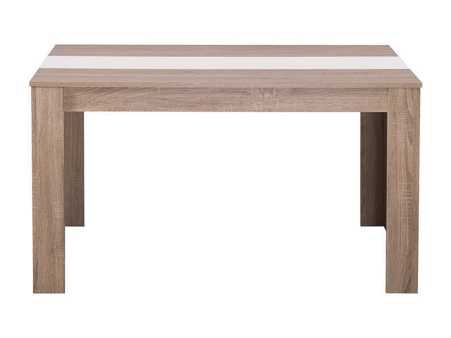 Eettafel 135x80x75 cm wit bruin