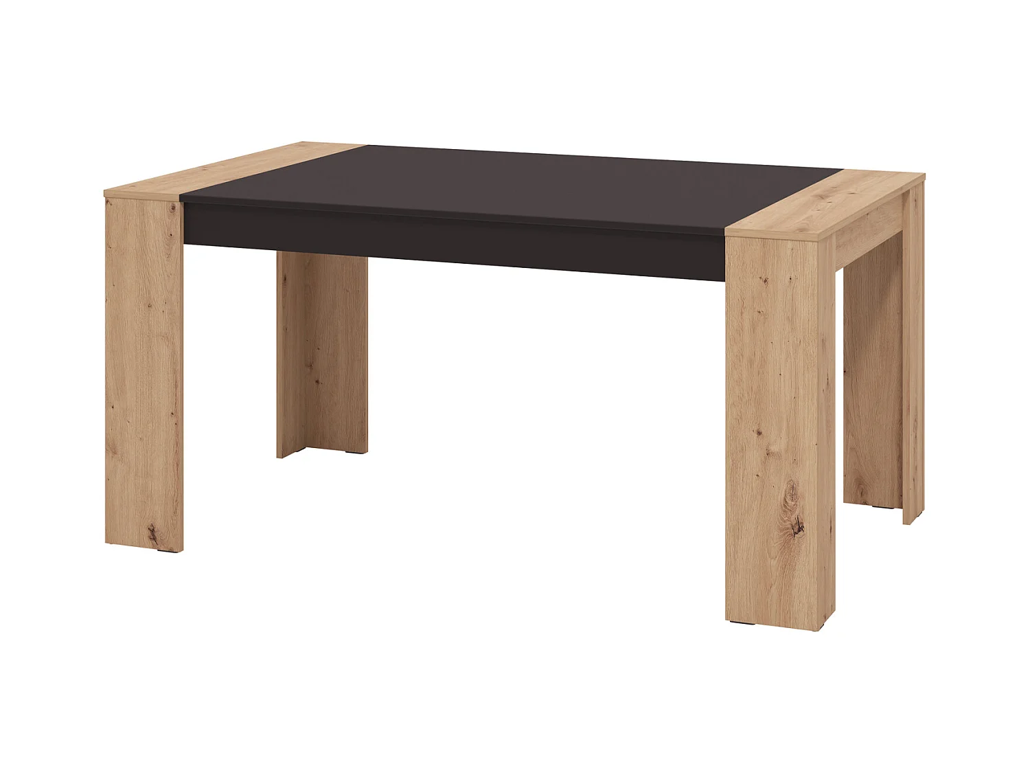 Table à manger 154x90x75 cm naturel noir