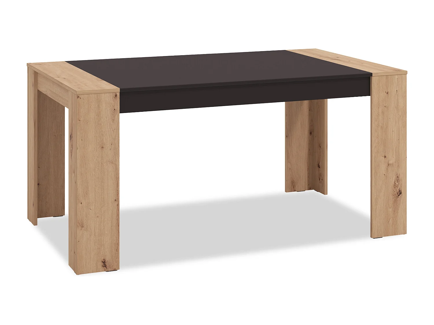 Stół jadalniany 154x90x75 cm naturalny czarny