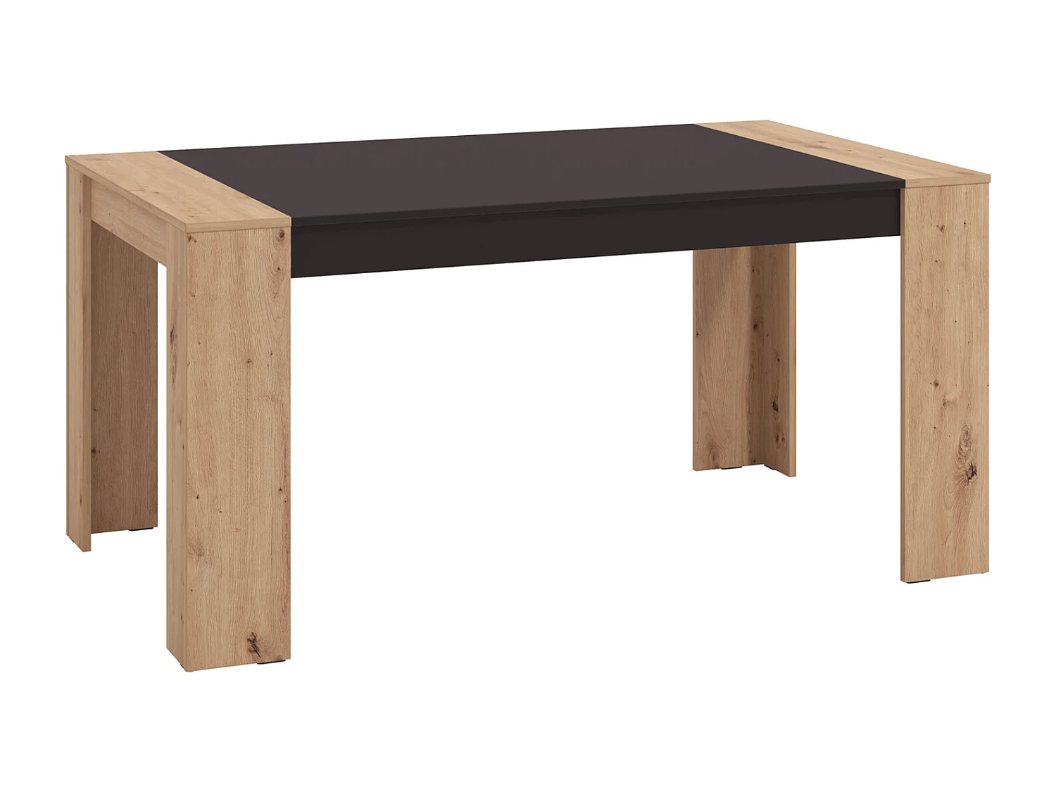 Stół jadalniany 154x90x75 cm naturalny czarny