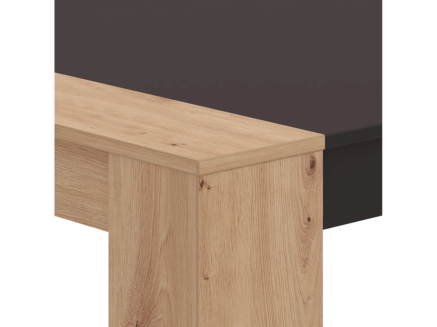 Stół jadalniany 154x90x75 cm naturalny czarny