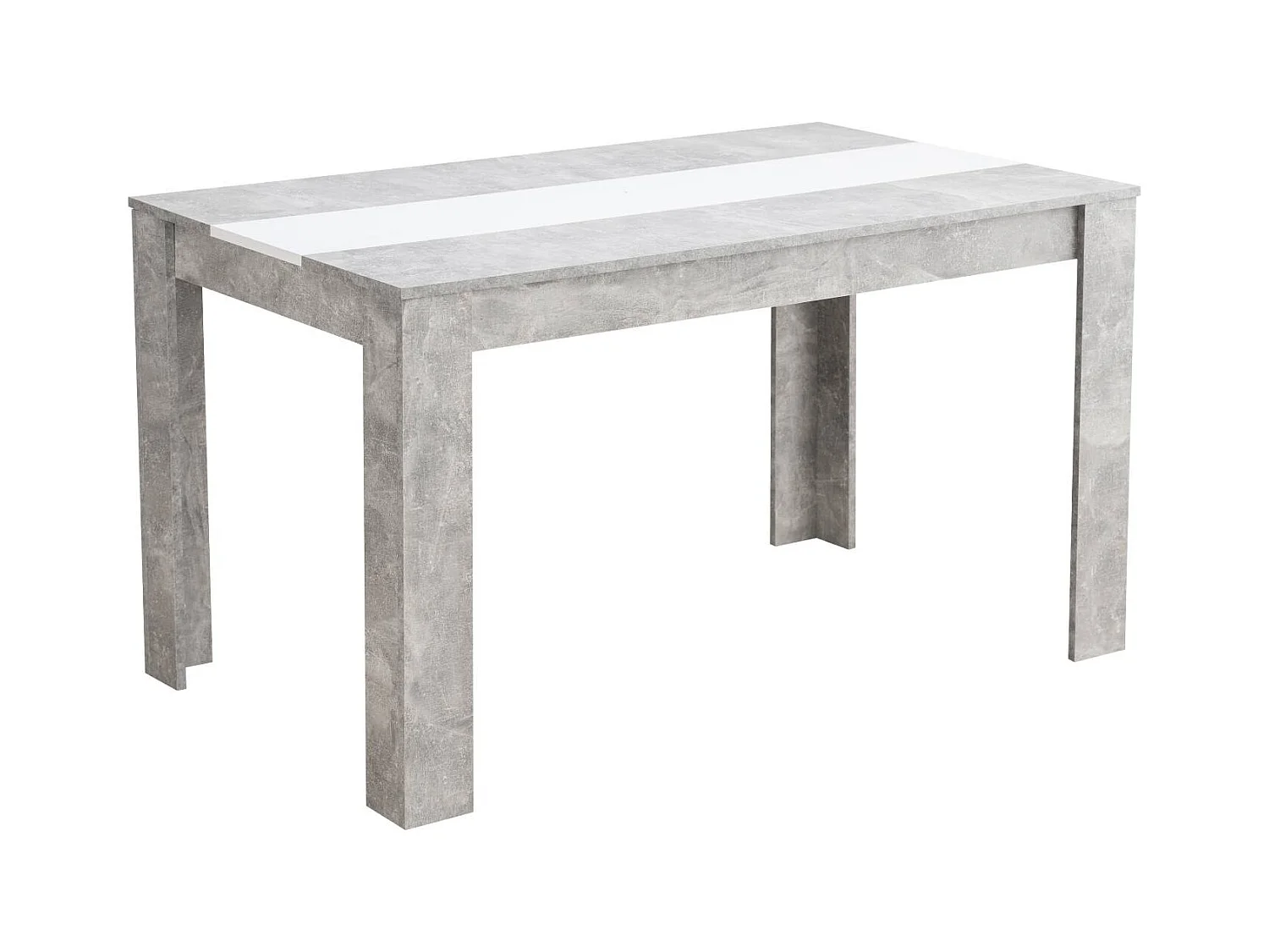 Esstisch 135x80x75 cm grau weiß