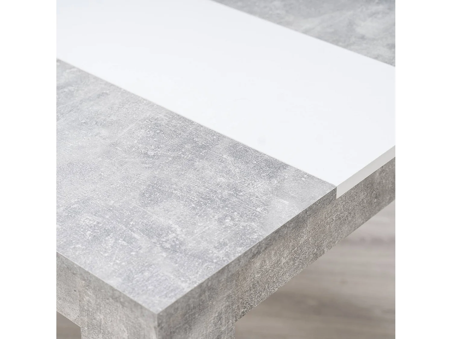 Esstisch 135x80x75 cm grau weiß