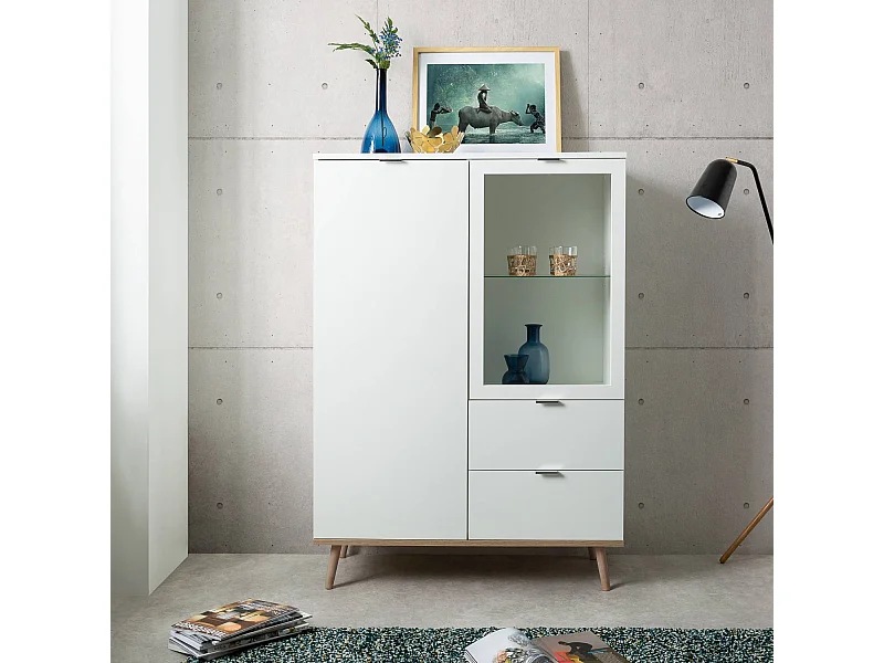 Highboard 100x40x140 cm weiß