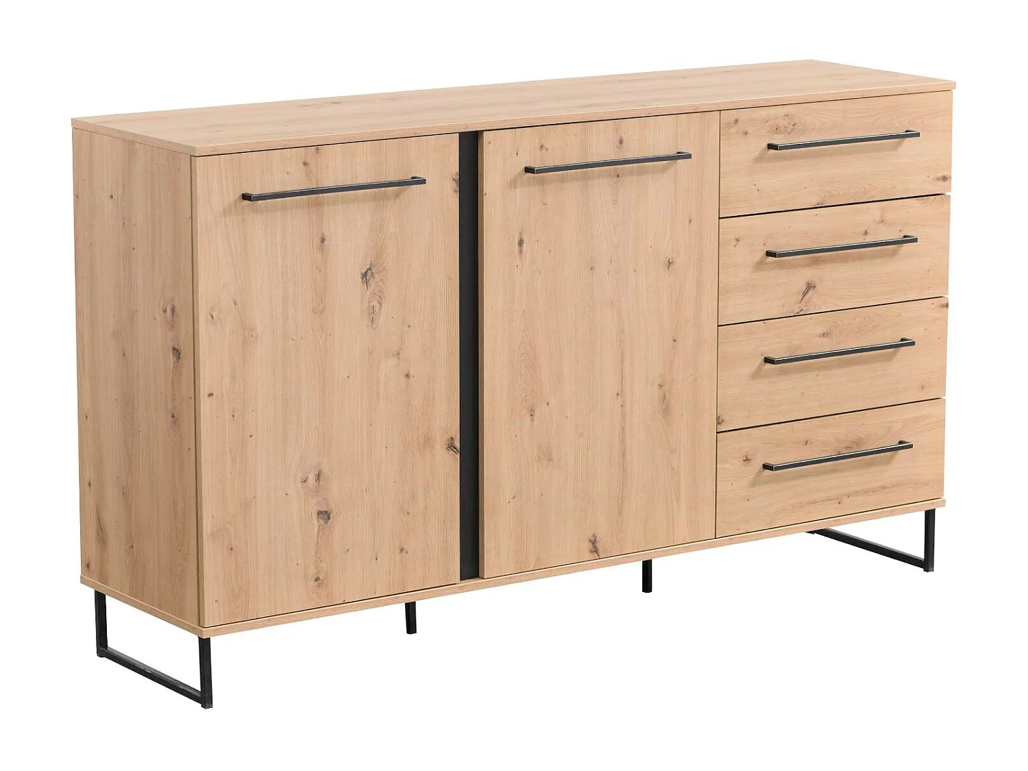 Sideboard 159x92,5x42 cm natur schwarz