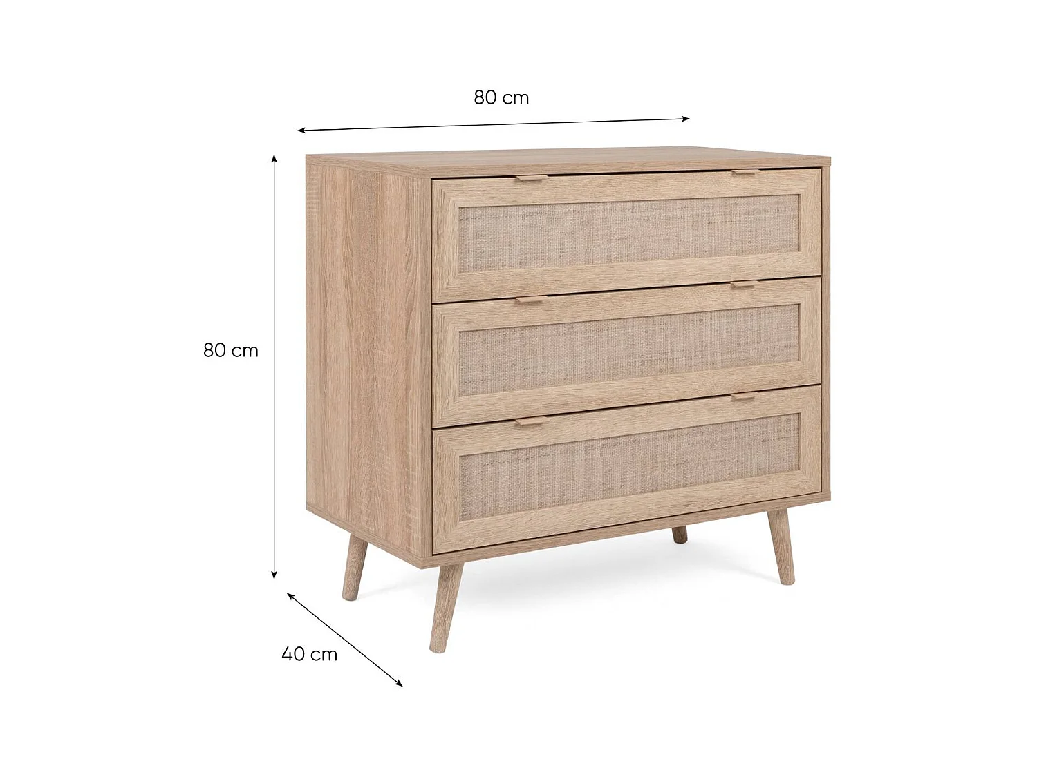 Dressoir 80x80x40 cm bruin Rafia