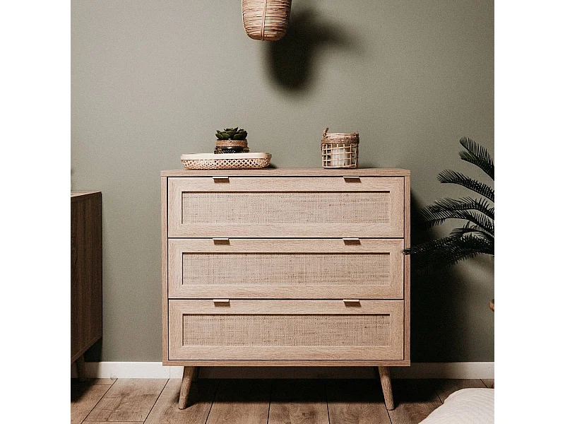 Dressoir 80x80x40 cm bruin Rafia