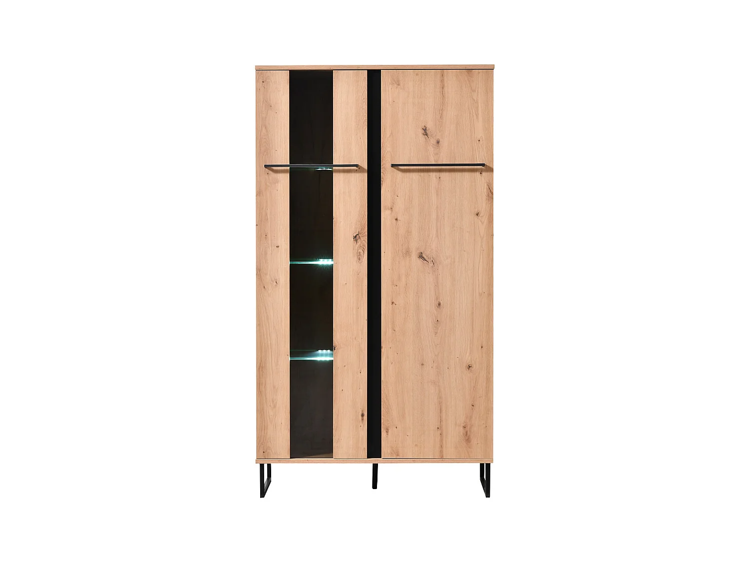 Buffet haut 84,5x153x35 cm Naturel Noir