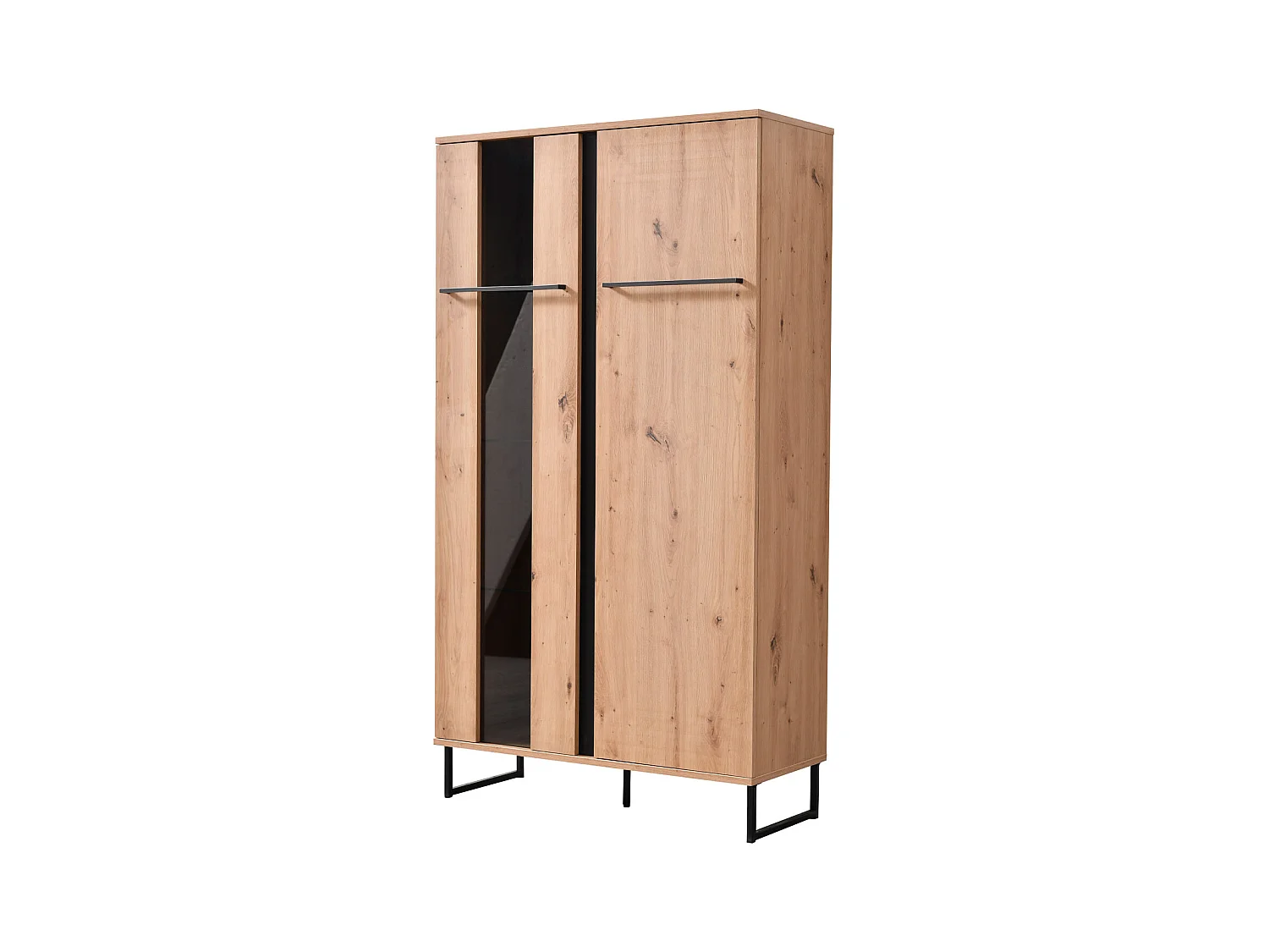 Buffet haut 84,5x153x35 cm Naturel Noir