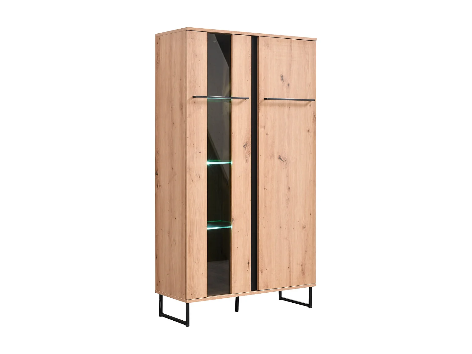 Highboard 84,5x153x35 cm Natur Schwarz