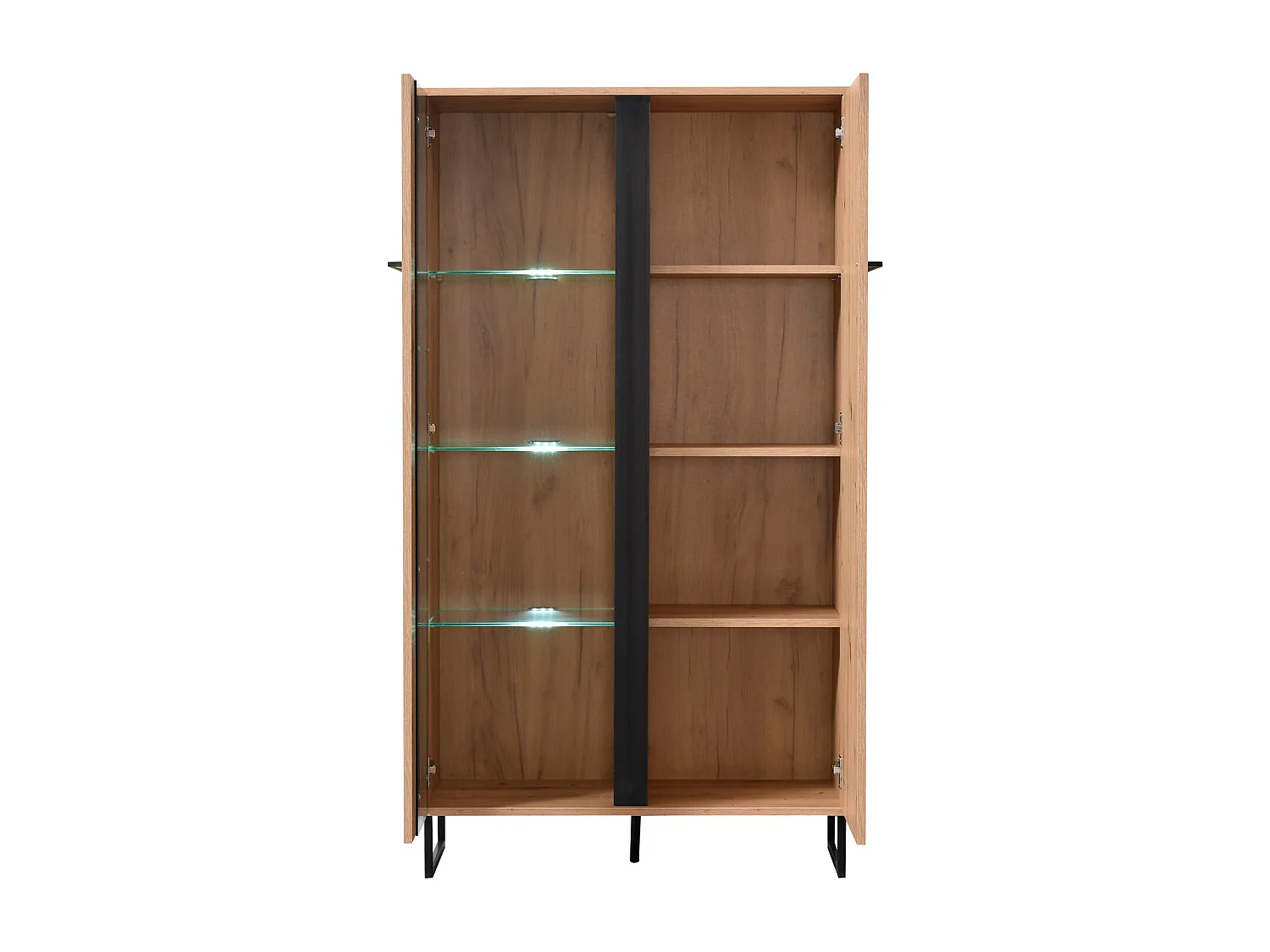 Highboard 84,5x153x35 cm Natur Schwarz