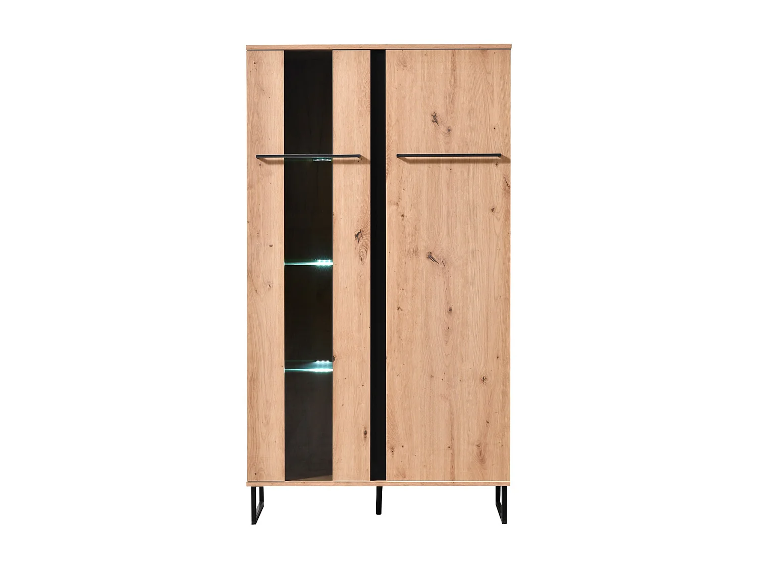 Highboard 84,5x153x35 cm Natur Schwarz