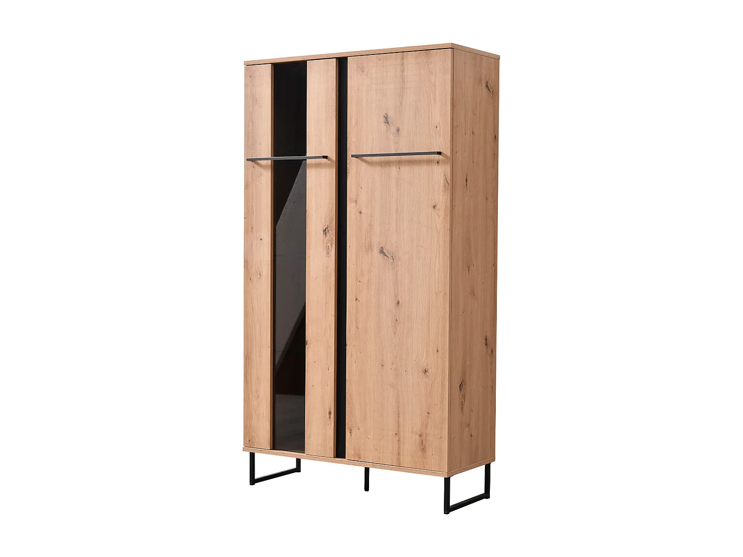 Highboard 84,5x153x35 cm Natur Schwarz