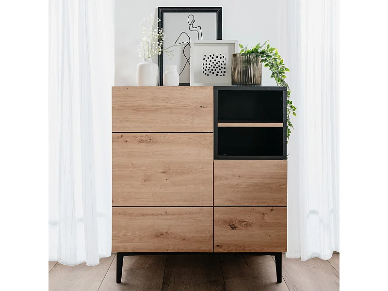 Sideboard 80x40x90 cm braun schwarz