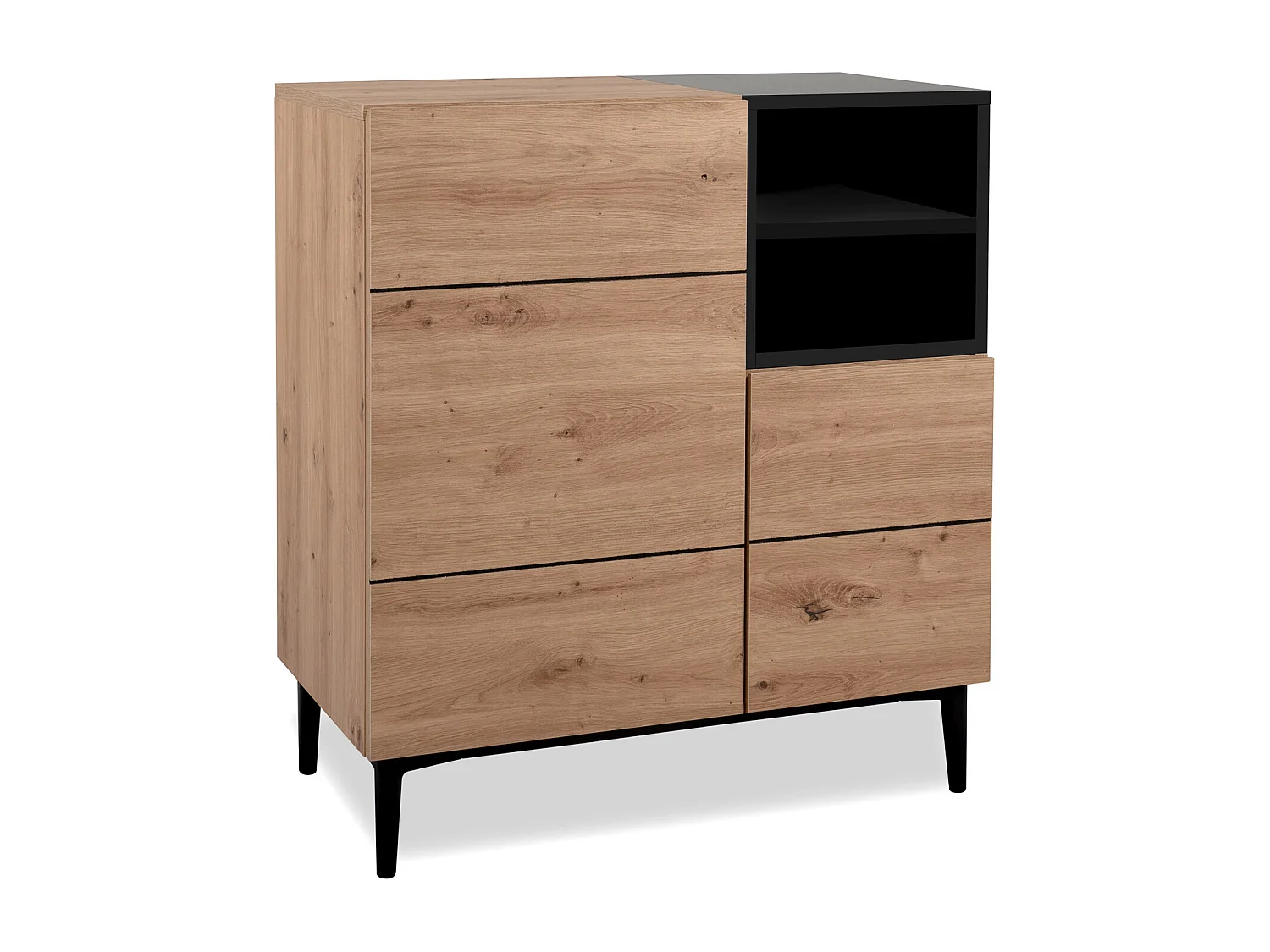 Sideboard 80x40x90 cm braun schwarz