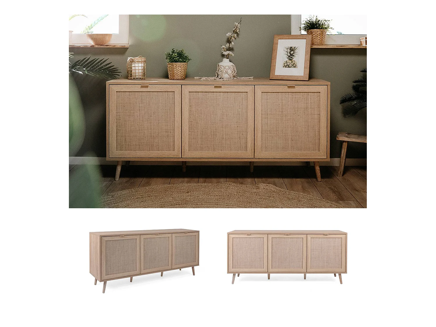 Buffet 150x40x71 cm marron