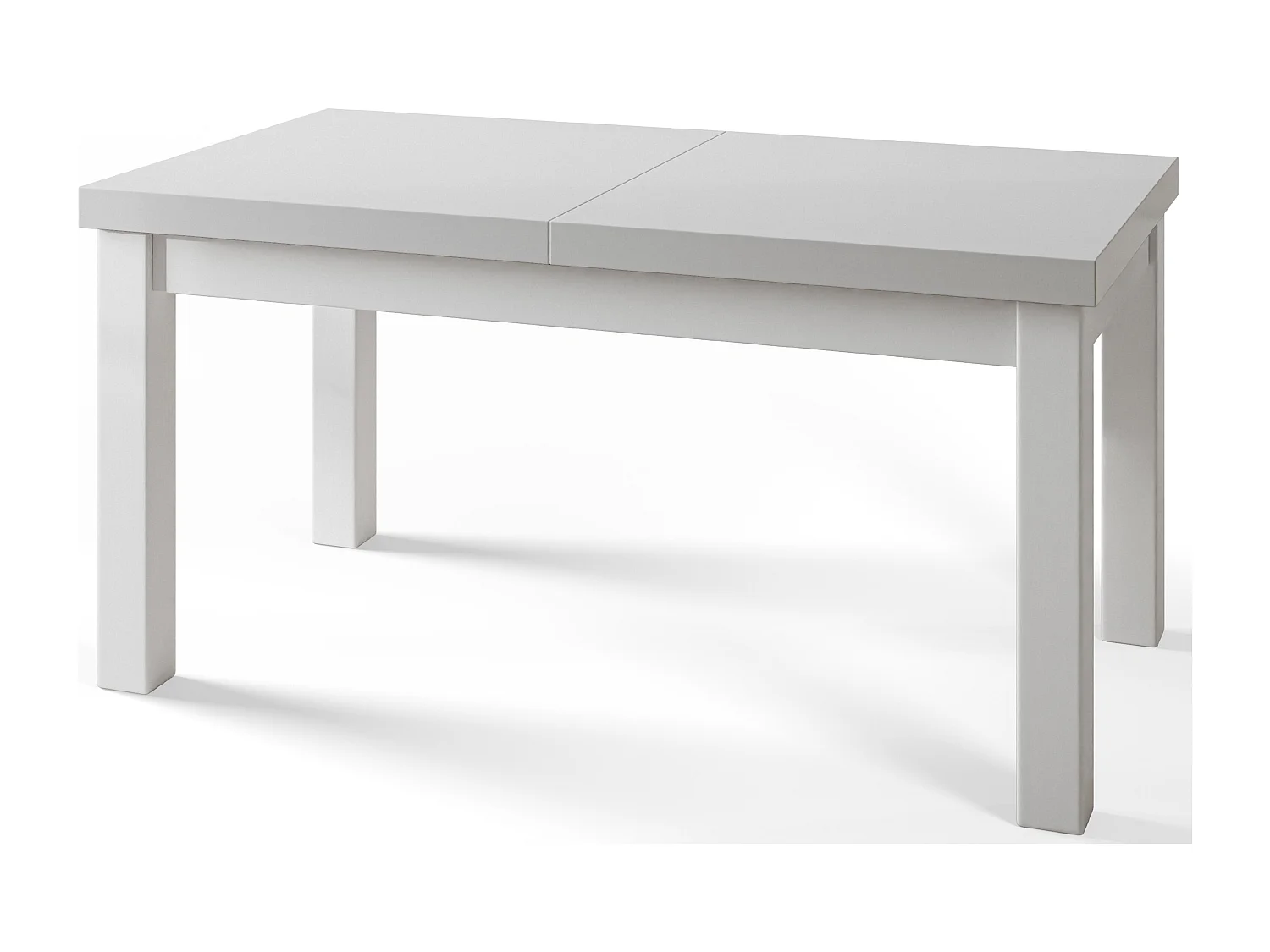 Table de salle à manger rectangulaire CLASSIC, table extensible, dimensions : 170-250X90X78 cm, couleur : blanc, avec pieds en bois de couleur blanche