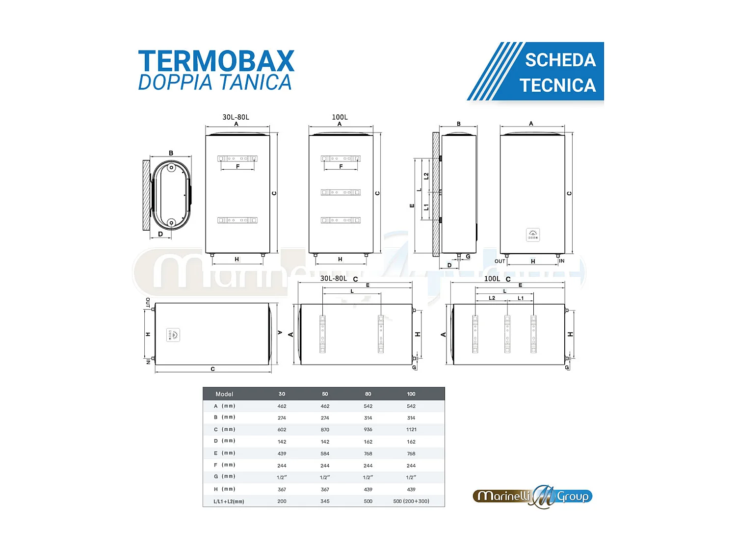 Scaldabagno elettrico 50 litri doppia tanica WIFI garanzia 5 anni Thermobax