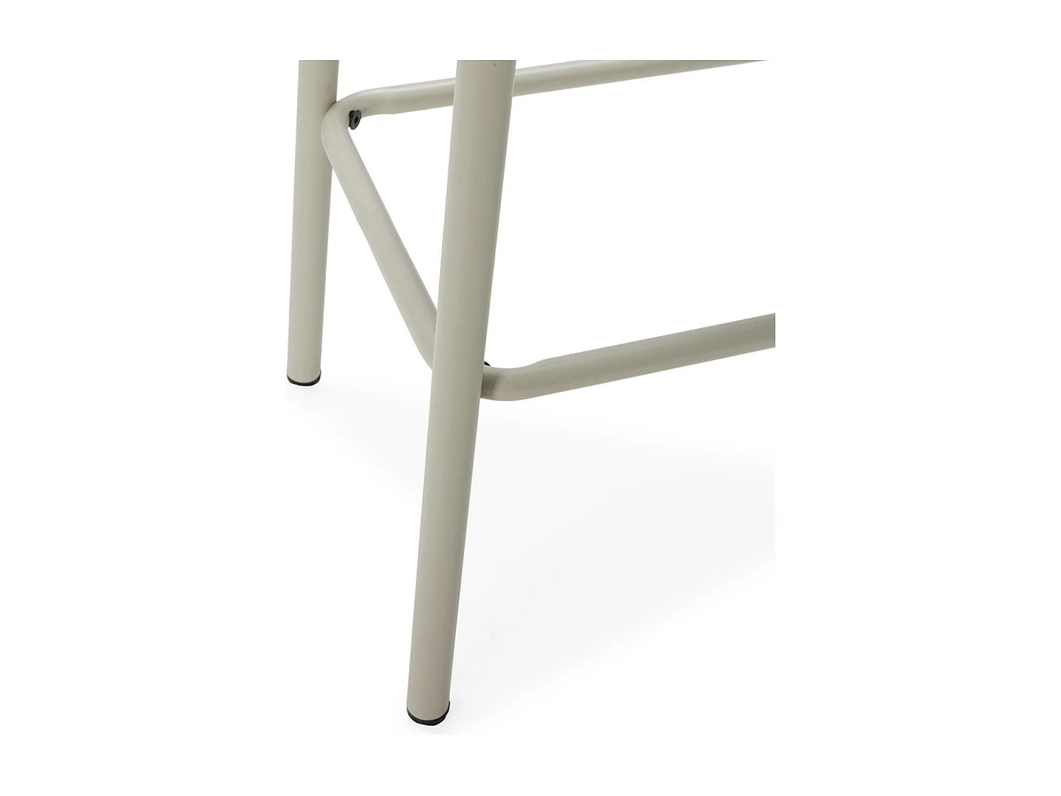 Noki - Lot de 2 tabourets de bar en bois et métal H65cm - Beige