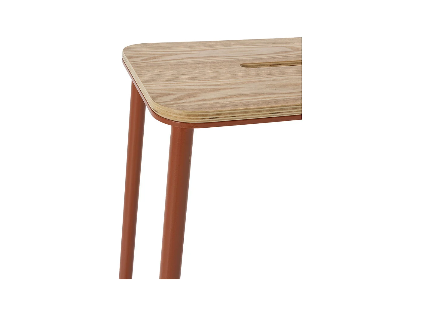 Noki - Lot de 2 tabourets de bar en bois et métal H65cm - Rouille