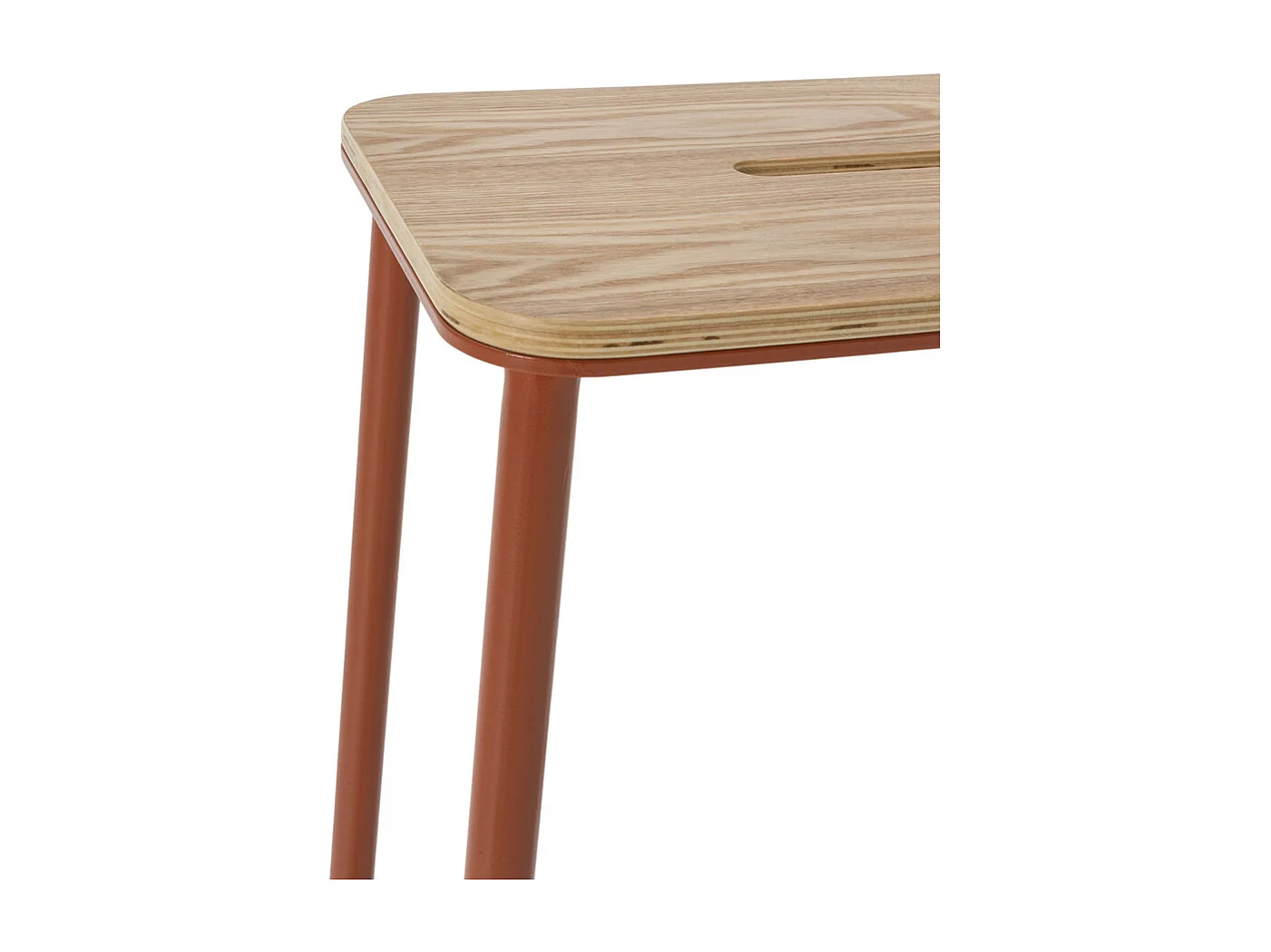 Noki - Lot de 2 tabourets de bar en bois et métal H65cm - Rouille