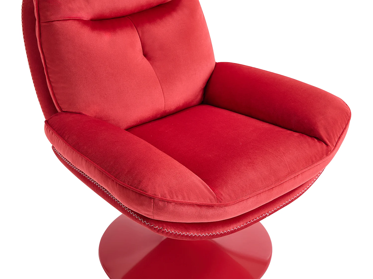 Fauteuil pivotant en velours rouge ILMACA