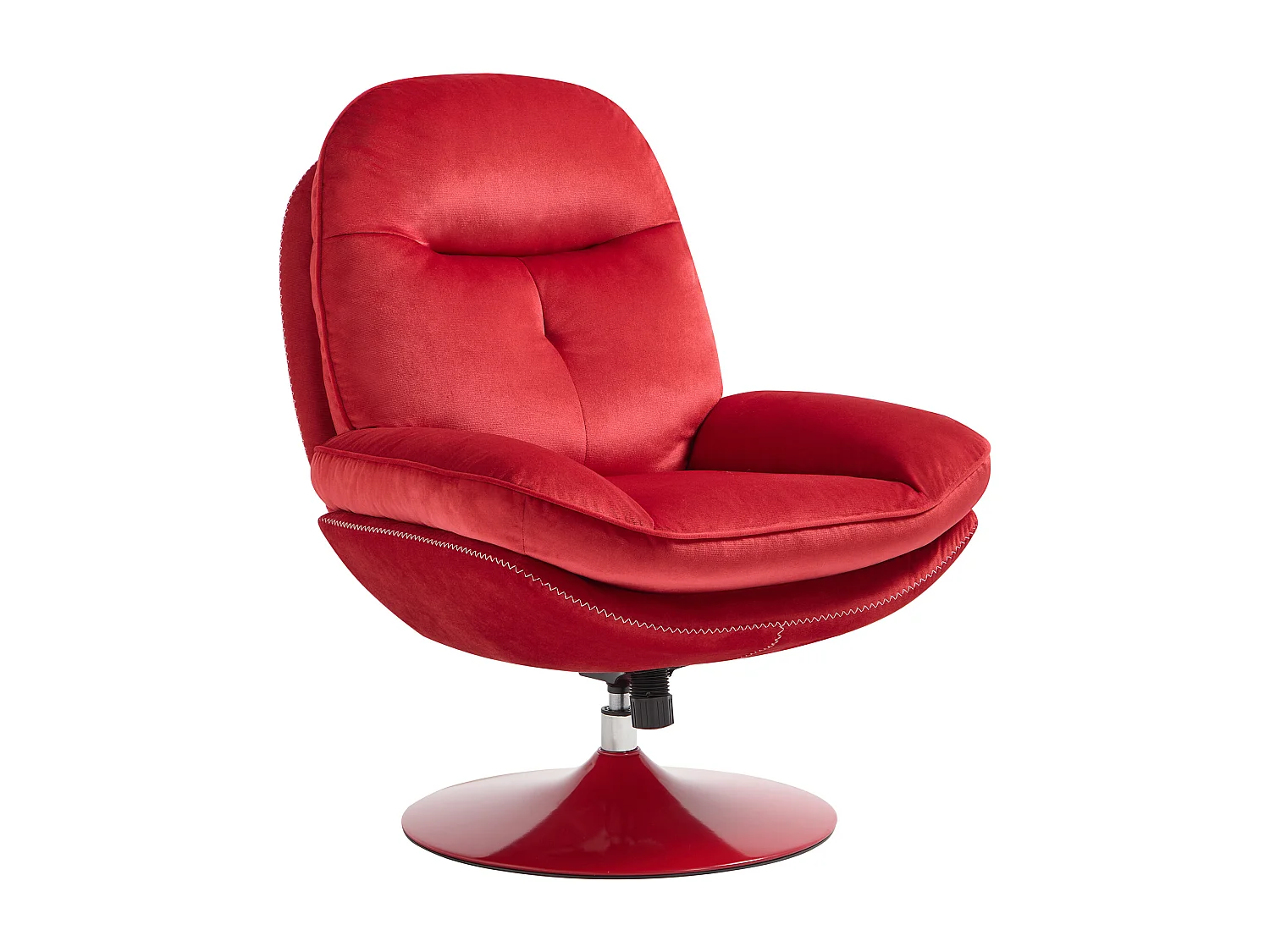 Fauteuil pivotant en velours rouge ILMACA