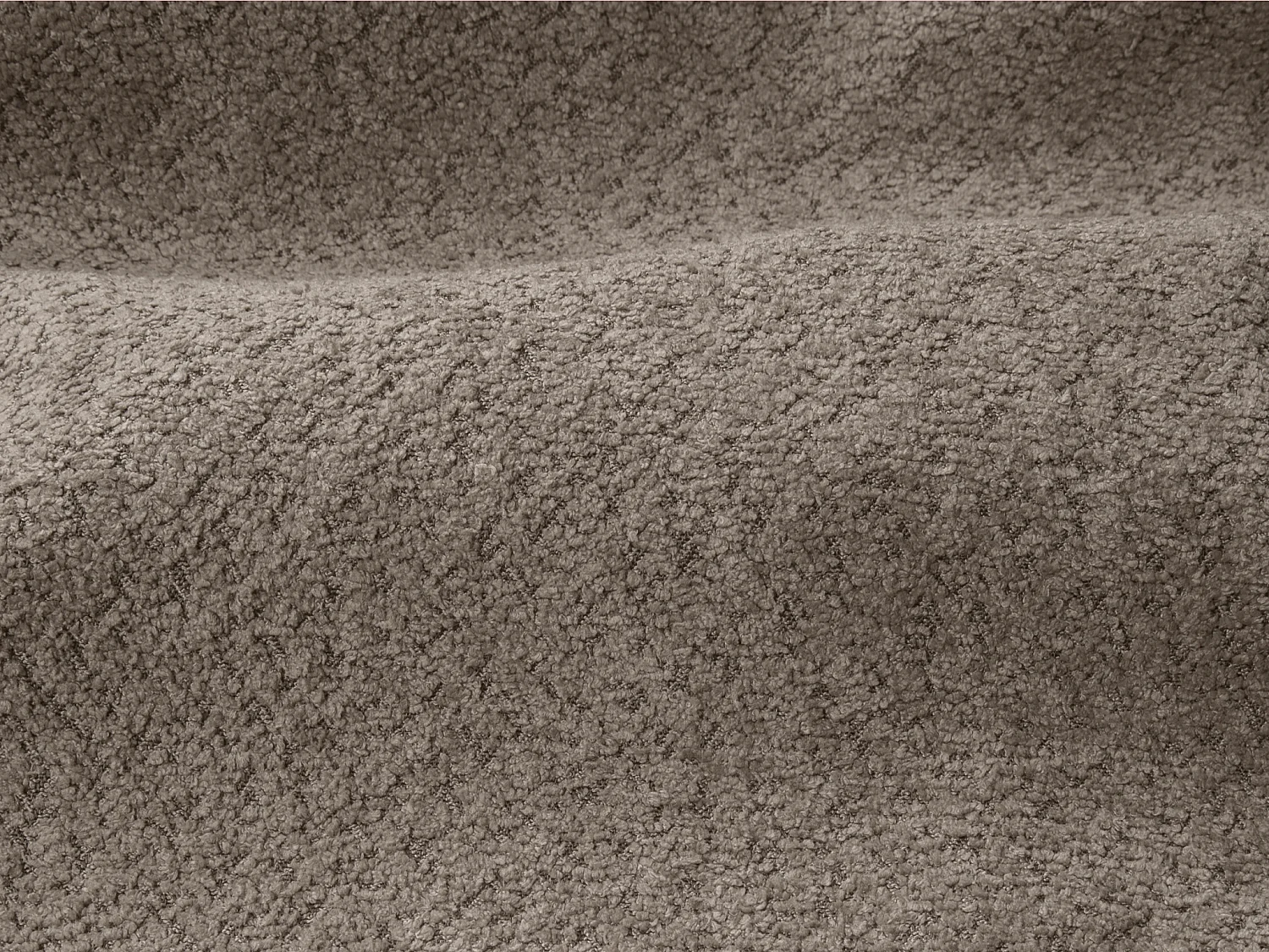 Canapé 3 places convertible express en tissu bouclette taupe - Couchage 140 cm - Matelas 13 cm RETUNA