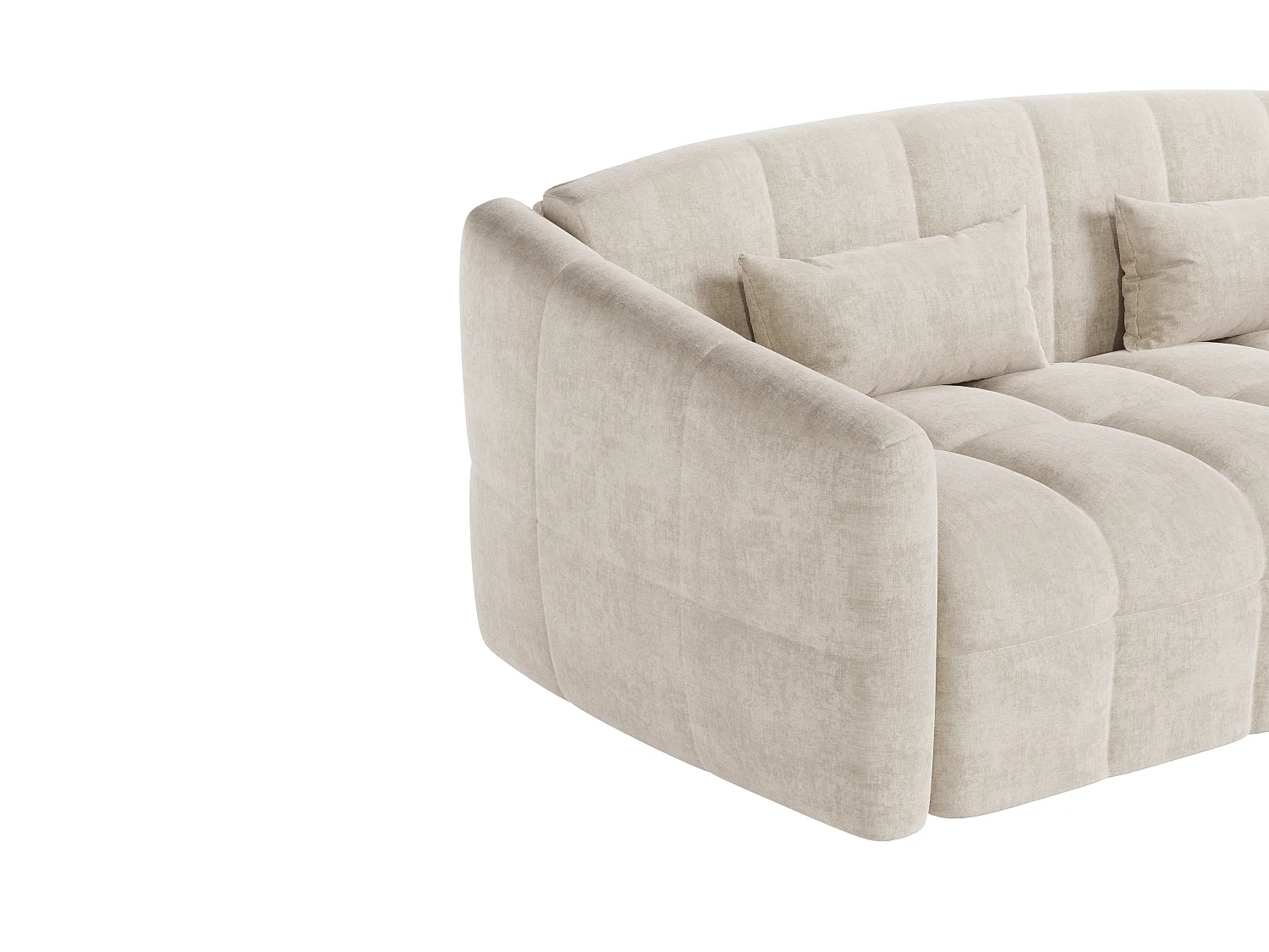 4-sitssoffa bäddbar snabbmodell i beige sammet - Sovbredd 160 cm - Madrass 13 cm RETUNA