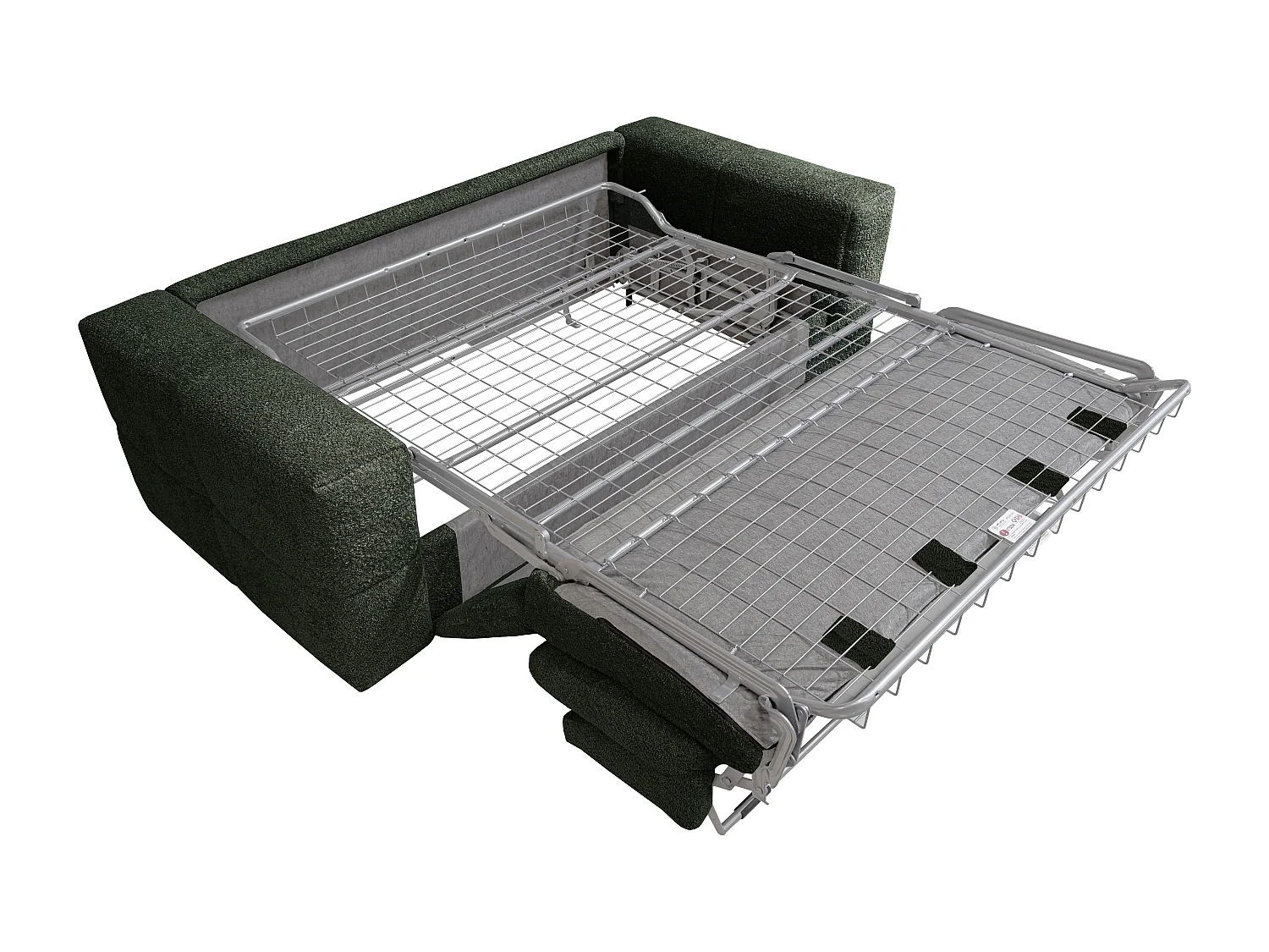 Divano letto 4 posti express Posto letto 160 cm Materasso 16 cm in Tessuto bouclette Verde - ISSORO